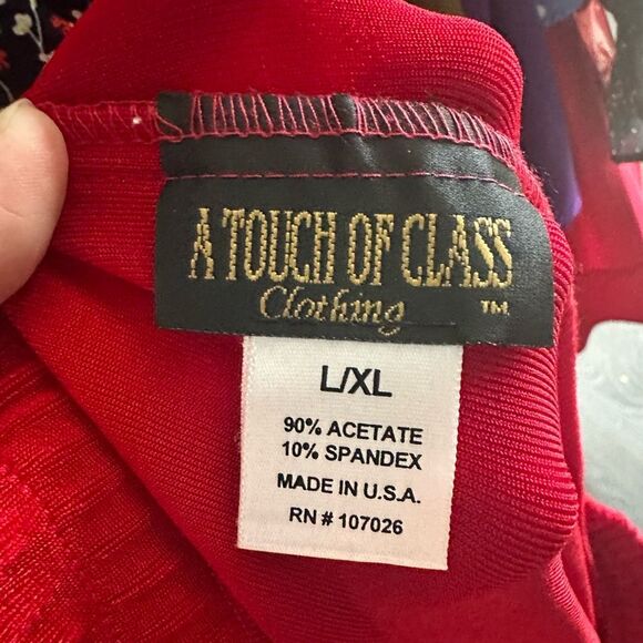 A Touch of Class Women’s Large Extra Large Red Acetate Pants Travelers - Picture 6 of 6